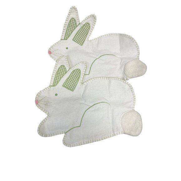 Lot Of 2 Pottery Barn Kids Placemats Bunny Rabbit Easter Pastels Spring RETIRED - Picture 1 of 7